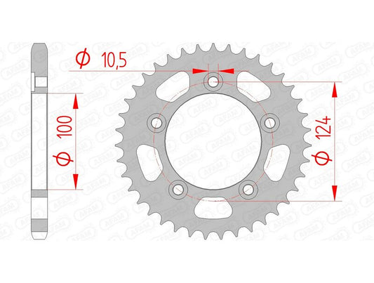 AFAM Steel Standard Rear Sprocket 50612 - 525 - 1074674001