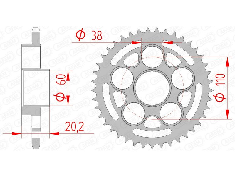 AFAM Steel Standard Rear Sprocket 50614 - 520