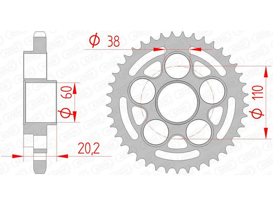 AFAM Steel Standard Rear Sprocket 50800 - 525 - 1074678001