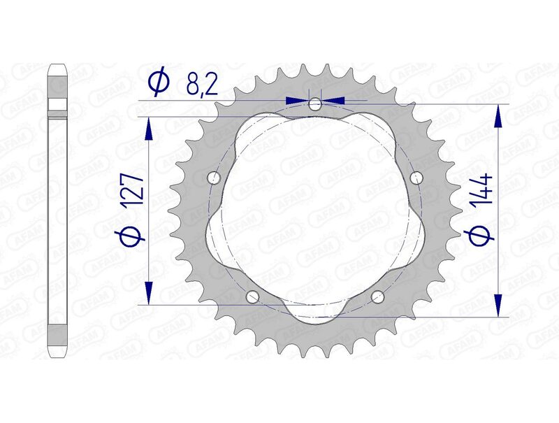 AFAM Aluminium Rear Sprocket 51607 - 520 - 1074690003