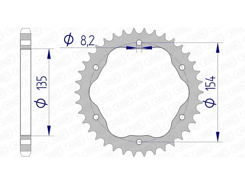 AFAM Aluminium Rear Sprocket 51803 - 525 - 1074695003
