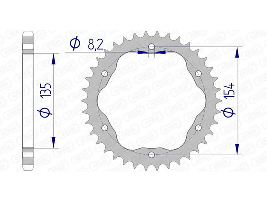 AFAM Aluminium Rear Sprocket 51803 - 525 - 1074695005