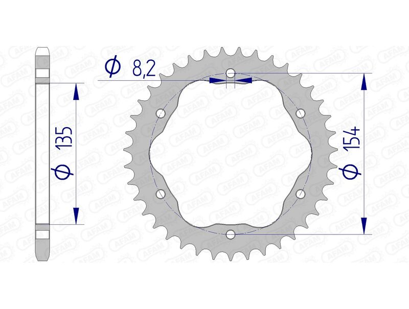 AFAM Aluminium Rear Sprocket 51804 - 520 - 1074696005