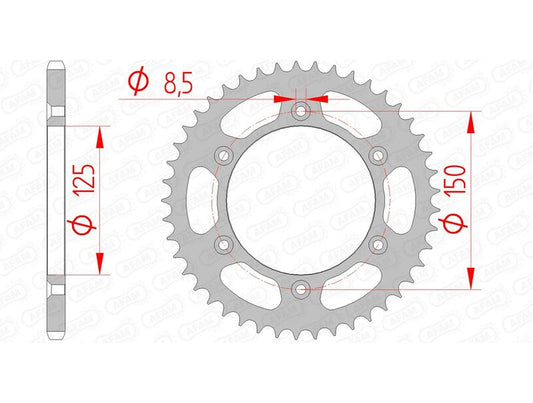 AFAM Steel Standard Rear Sprocket 71304 - 520 - 1074717003