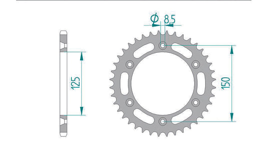 AFAM Steel Standard Rear Sprocket 71304 - 520 - 1074717004
