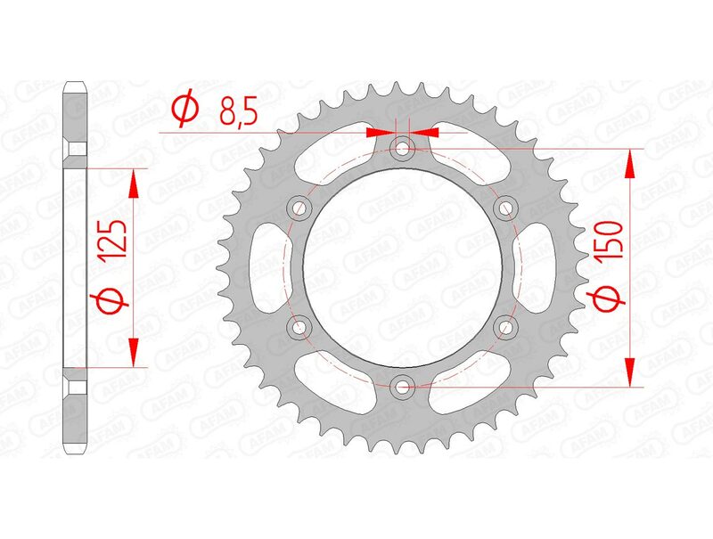 AFAM Steel Standard Rear Sprocket 71304 - 520 - 1074717009
