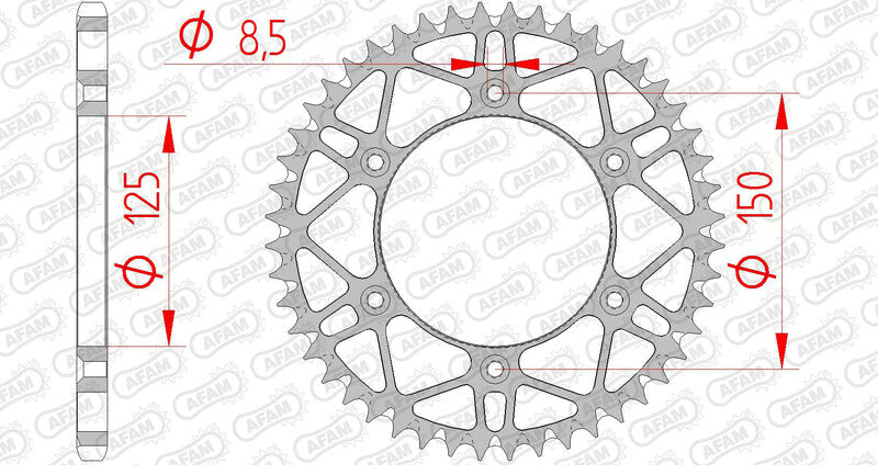 AFAM Steel Self-Cleaning Rear Sprocket 71304 - 520 - 1074718001