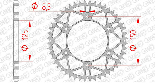 AFAM Steel Self-Cleaning Rear Sprocket 71304 - 520 - 1074718005