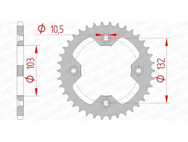 AFAM Steel Standard Rear Sprocket 71305 - 520 - 1074719001