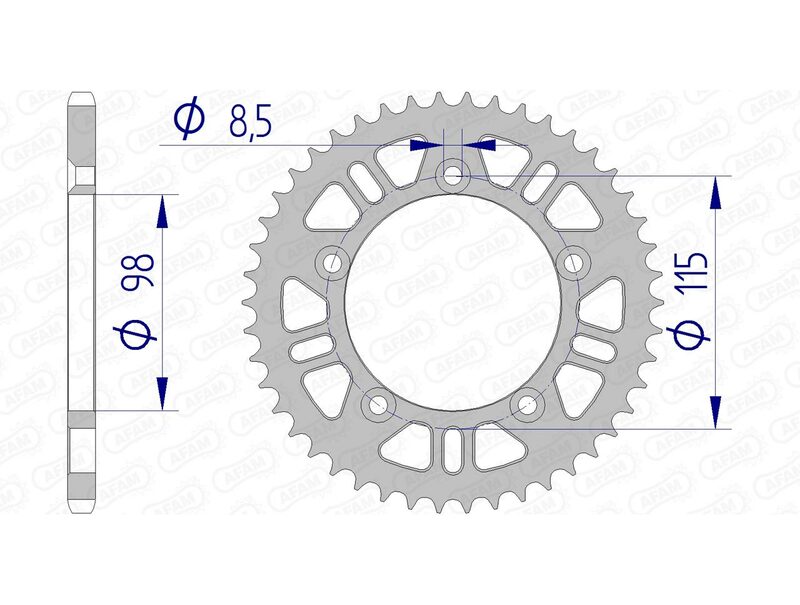 AFAM Aluminium Rear Sprocket 72101 - 420 - 1074725003