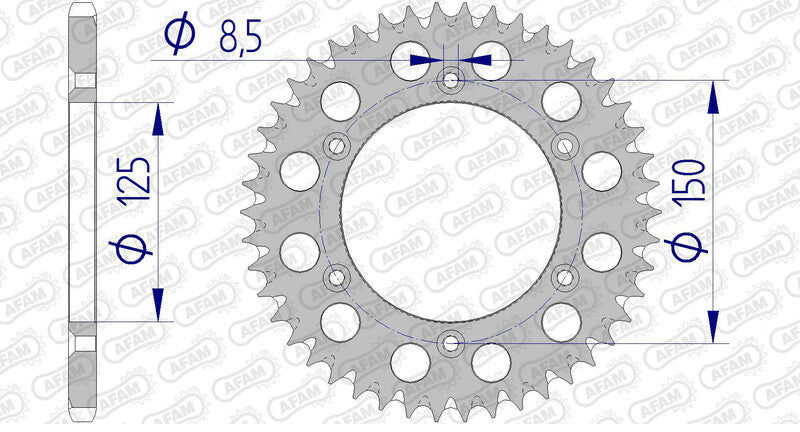 AFAM Aluminium Ultra-Light Self-Cleaning Rear Sprocket 72304 - 520 - 1074735002