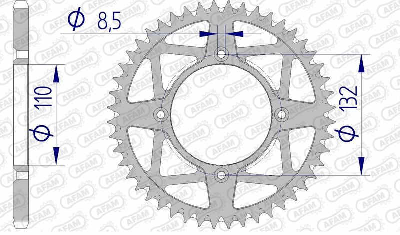 AFAM Aluminium Ultra-Light Self-Cleaning Rear Sprocket 72306 - 520 - 1074737001