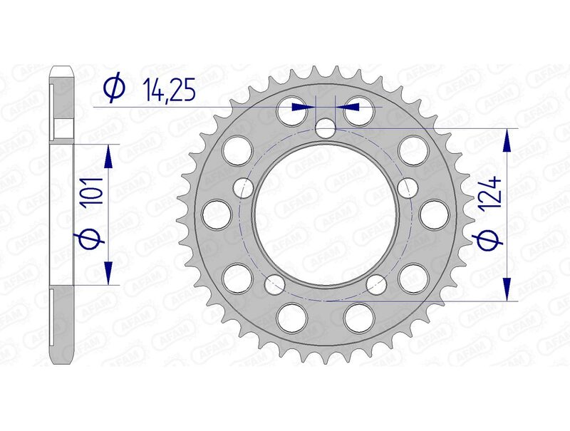 AFAM Aluminium Rear Sprocket 72801 - 525 - 1074738001