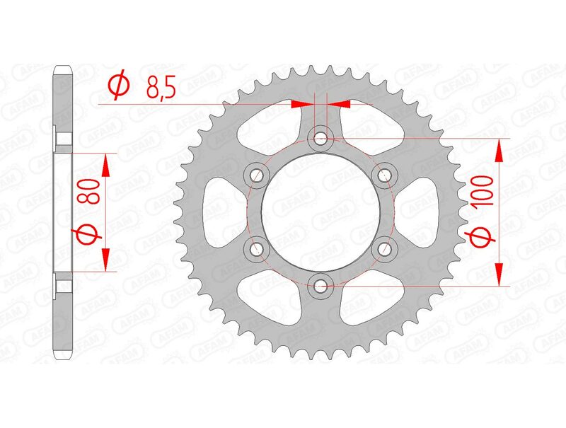 AFAM Steel Standard Rear Sprocket 80105 - 420 - 1074749002