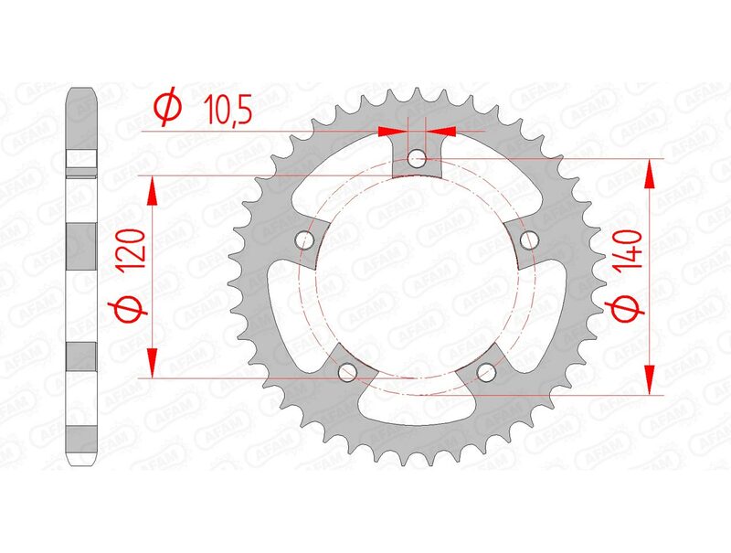 AFAM Steel Standard Rear Sprocket 86500 - 525 - 1074755002