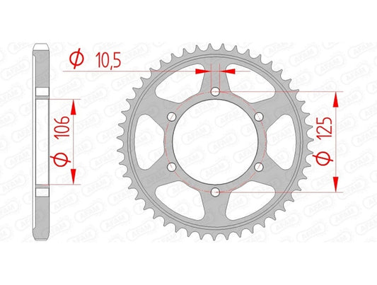 AFAM Steel Standard Rear Sprocket 86605 - 525 - 1074760001