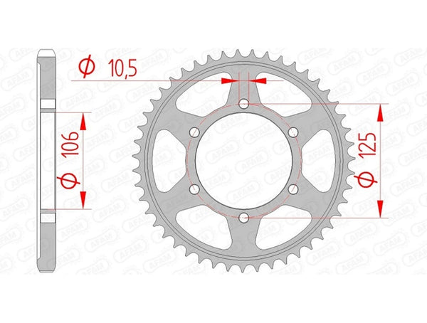 AFAM Stahl Standard Kettenrad 86605 - 525 - 1074760001
