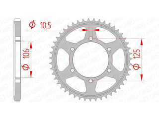AFAM Steel Standard Rear Sprocket 86605 - 525 - 1074760004