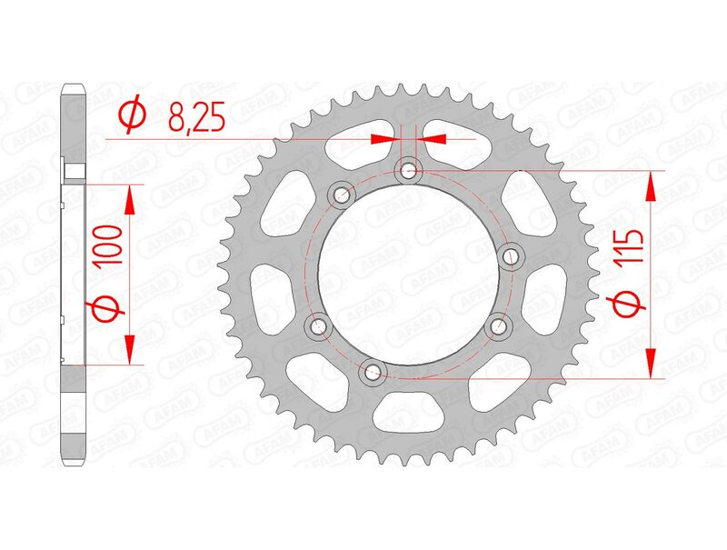 AFAM Steel Standard Rear Sprocket 92115 - 420 - 1074770003