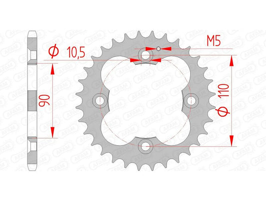 AFAM Steel Standard Rear Sprocket 92324 - 520