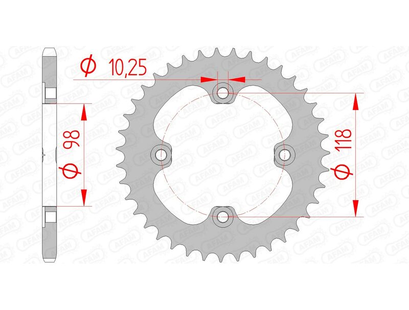 AFAM Steel Standard Rear Sprocket 92401 - 520 - 1074782002