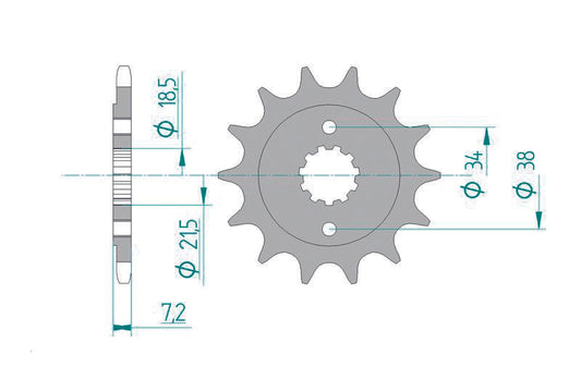 AFAM Steel Standard Front Sprocket 20320 - 520 - 1074796002