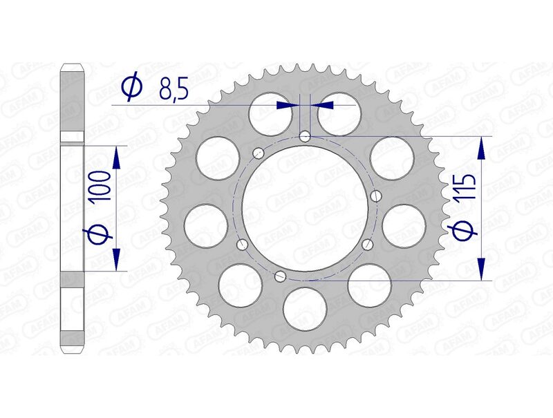 AFAM Aluminium Rear Sprocket 93117 - 428 - 1074802002