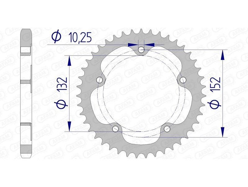 AFAM Aluminium Rear Sprocket 93836 - 525 - 1074818002