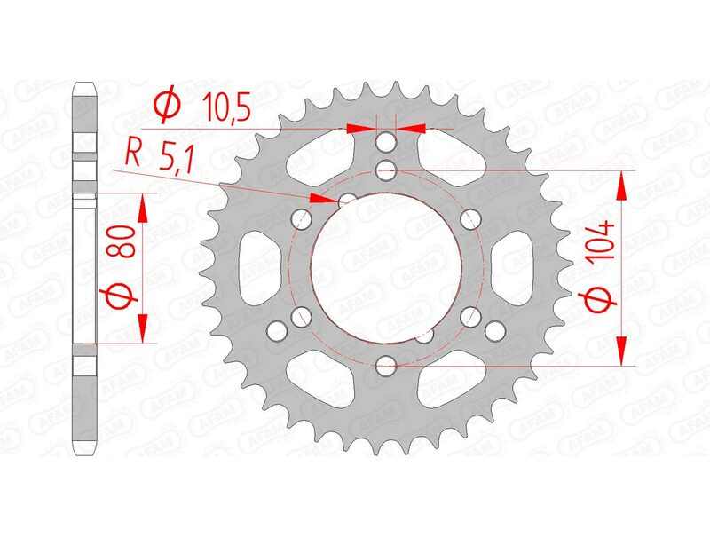 AFAM Steel Standard Rear Sprocket 98300 - 520 - 1074819002