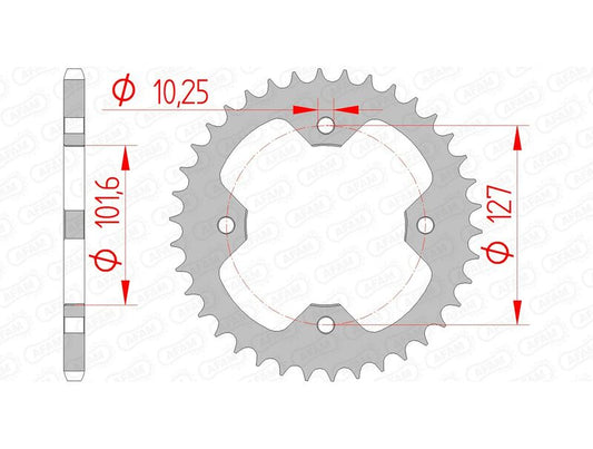 AFAM Steel Standard Rear Sprocket 98500 - 520 - 1074820001