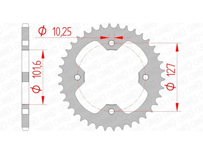 AFAM Steel Standard Rear Sprocket 98500 - 520 - 1074820002