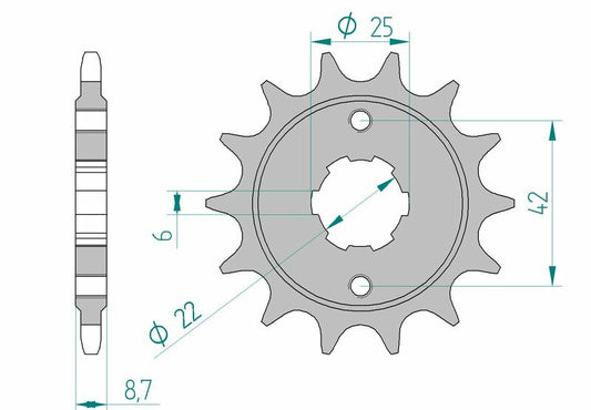 AFAM Steel Standard Front Sprocket 20401 - 520