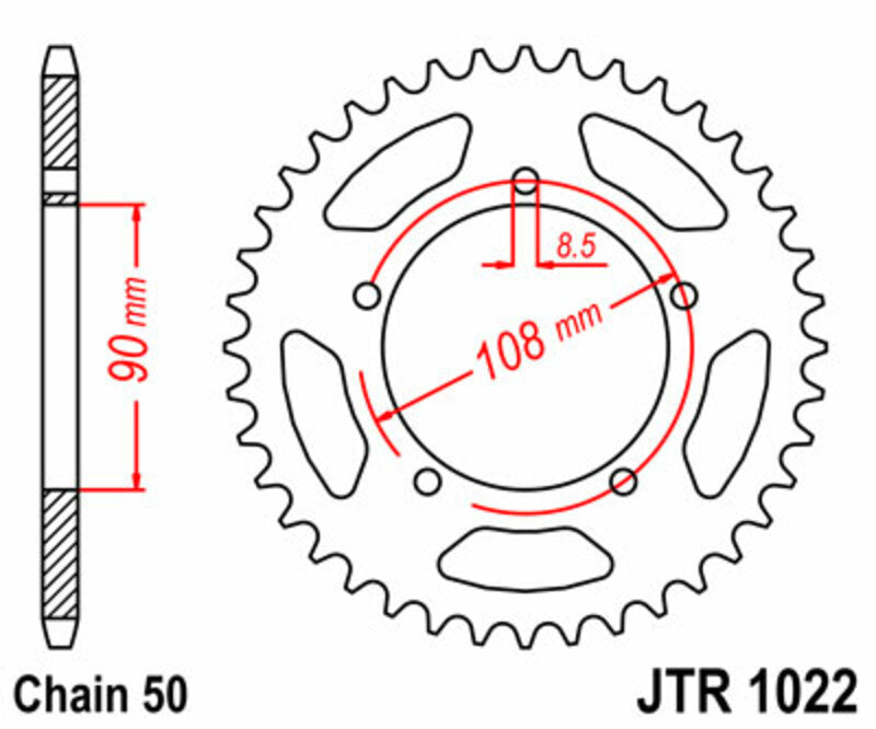 JT SPROCKETS Steel Standard Rear Sprocket 1022 - 530