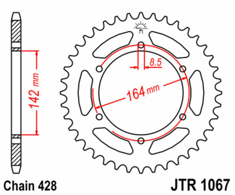 JT SPROCKETS Steel Standard Rear Sprocket 1067 - 428