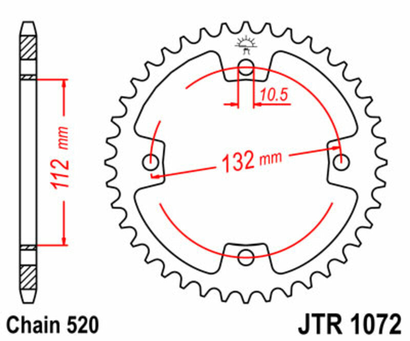 JT SPROCKETS Steel Standard Rear Sprocket 1072 - 520