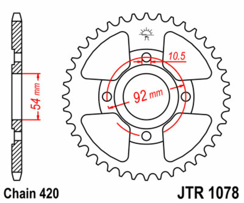 JT SPROCKETS Steel Standard Rear Sprocket 1078 - 420