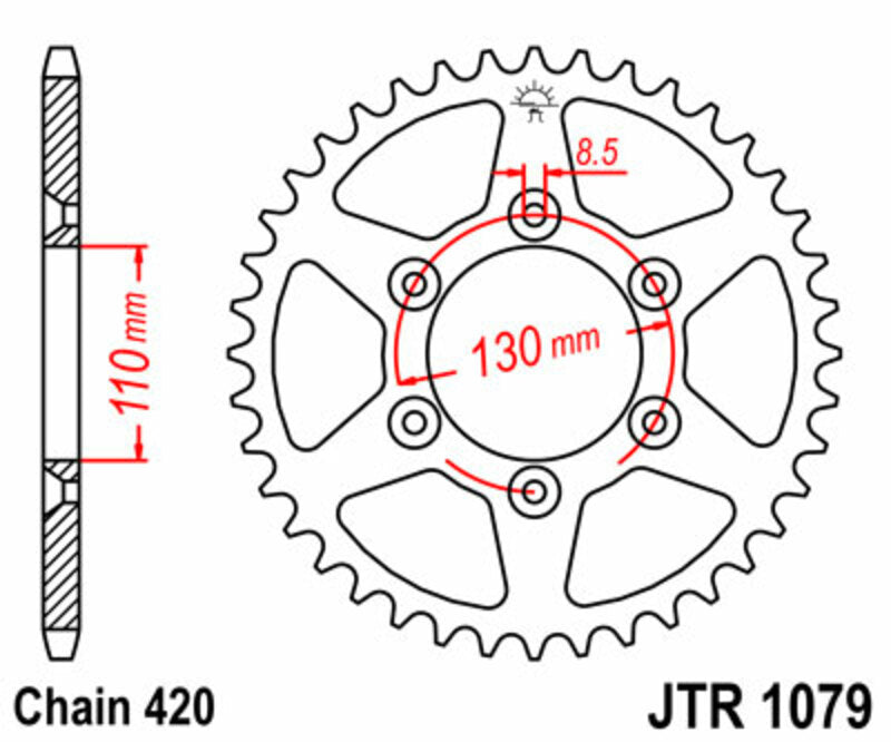 JT SPROCKETS Steel Standard Rear Sprocket 1079 - 420