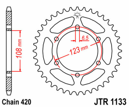 JT SPROCKETS Steel Standard Rear Sprocket 1133 - 420 - 1074878001