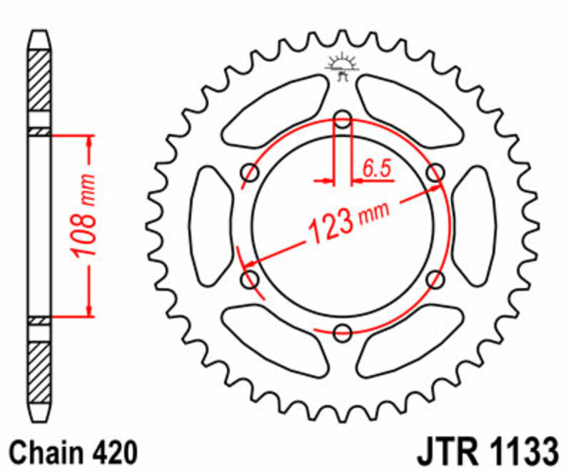 JT SPROCKETS Steel Standard Rear Sprocket 1133 - 420 - 1074878002