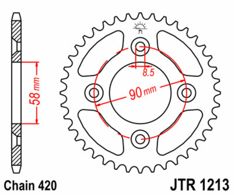 JT SPROCKETS Steel Standard Rear Sprocket 1213 - 420