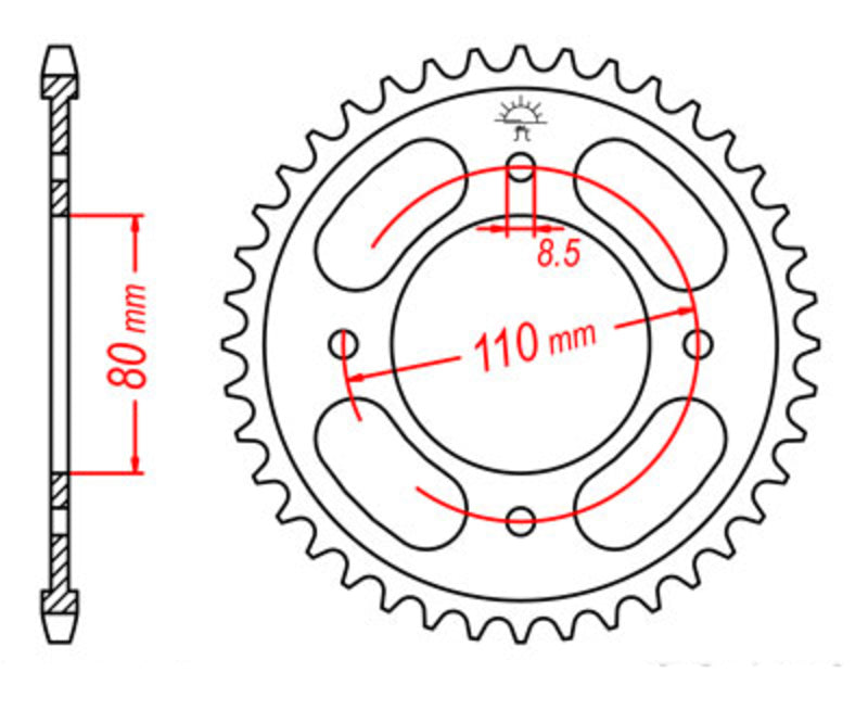 JT SPROCKETS Steel Standard Rear Sprocket 1219 - 428