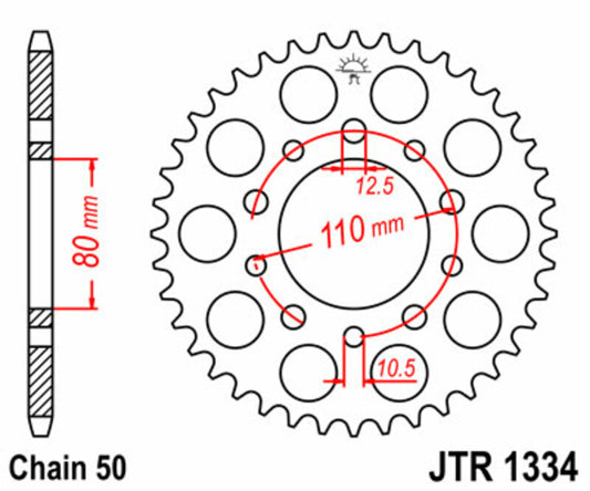 JT SPROCKETS Steel Standard Rear Sprocket 1334 - 530 - 1074904011