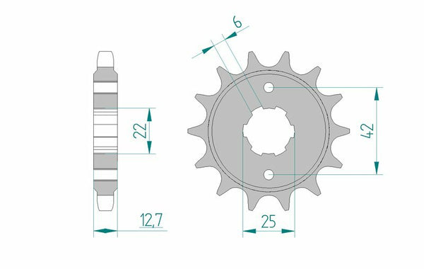 AFAM Stahl Standard Kettenrad 20502 - 530 - 1074905002
