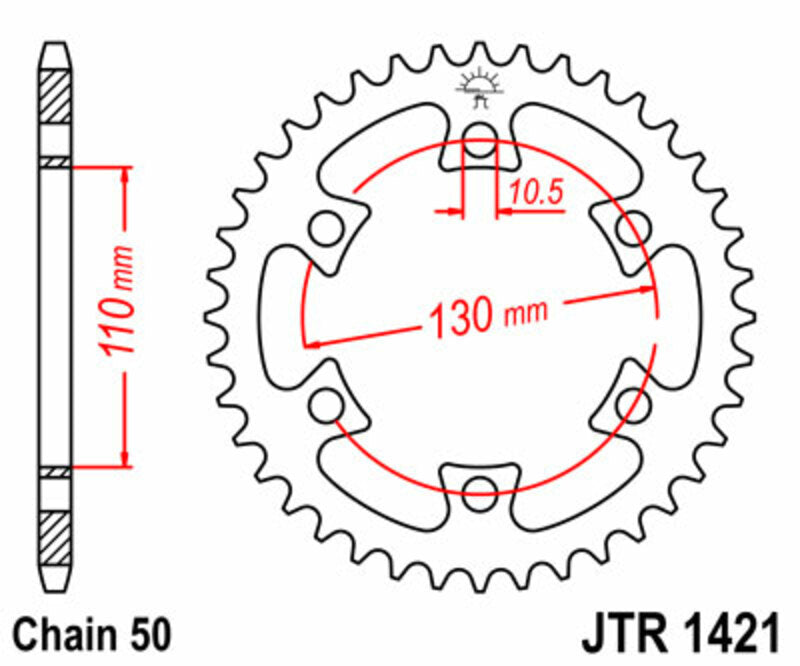 JT SPROCKETS Steel Standard Rear Sprocket 1421 - 530