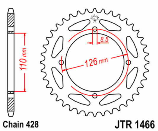JT SPROCKETS Steel Standard Rear Sprocket 1466 - 428