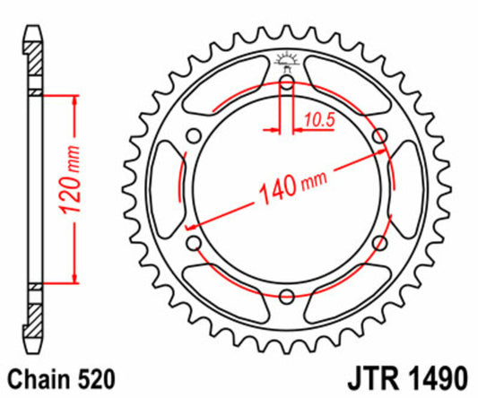 JT SPROCKETS Steel Standard Rear Sprocket 1490 - 520