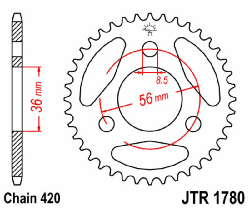 JT SPROCKETS Steel Standard Rear Sprocket 1780 - 420