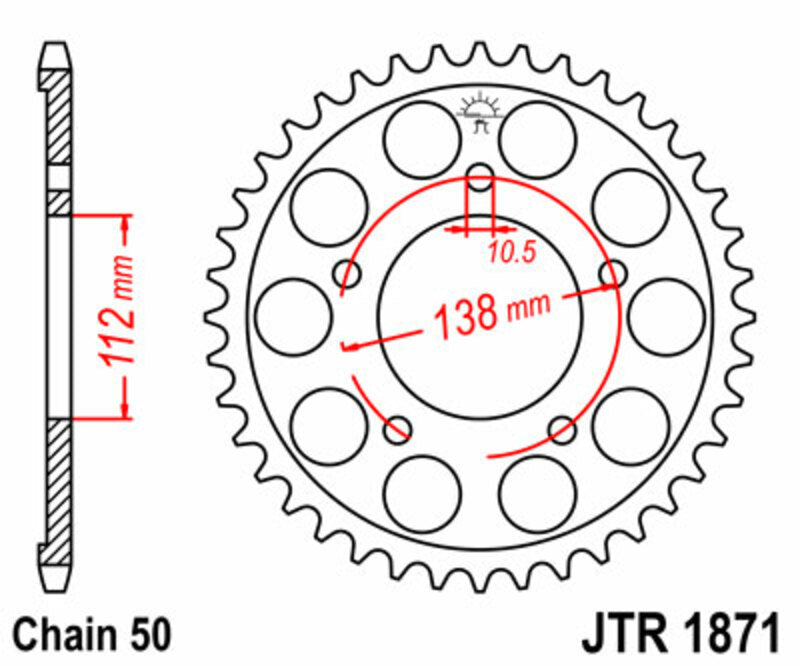 JT SPROCKETS Steel Standard Rear Sprocket 1871 - 530