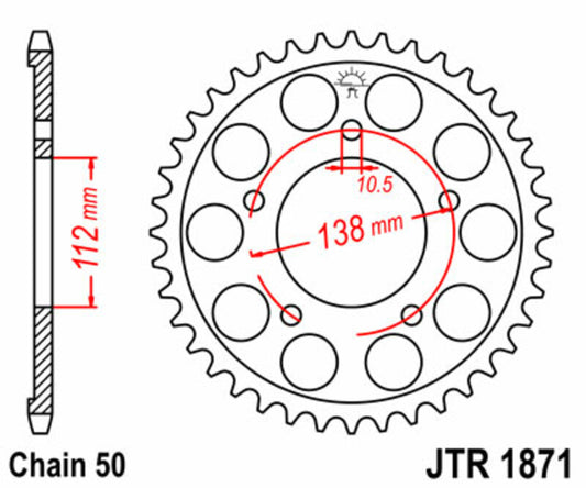 JT SPROCKETS Steel Standard Rear Sprocket 1871 - 530