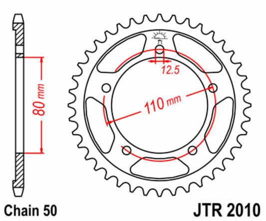 JT SPROCKETS Steel Standard Rear Sprocket 2010 - 530 - 1074980002